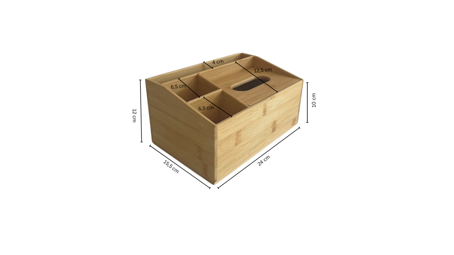 Self-Care Gift Set – Bamboo Paddle Brush & Bamboo Storage Organizer