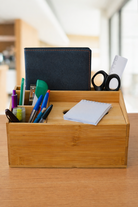 Bambus-Aufbewahrungs-Organizer