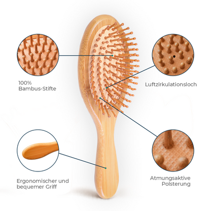 Small Oval Bamboo Hairbrush