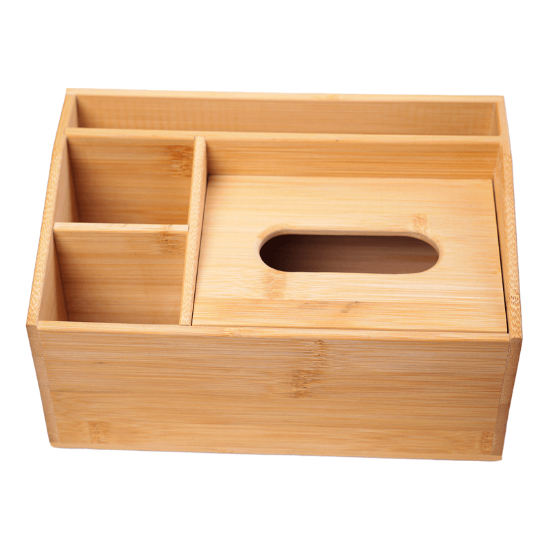 Self-Care Gift Set – Bamboo Paddle Brush &amp; Bamboo Storage Organizer