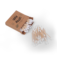 Bamboo Cotton Swabs - 100 swabs per box.