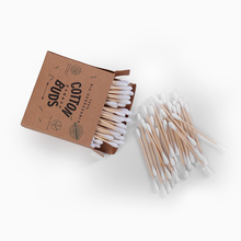 Bamboo Cotton Swabs - 100 swabs per box.