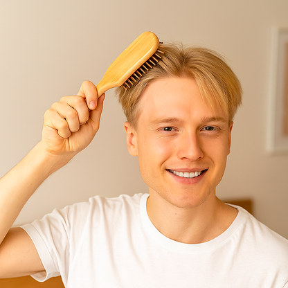 Small Rectangular  Bamboo Paddle Brush